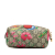 Gucci AB Gucci Brown Beige Coated Canvas Fabric GG Supreme Flora Ophidia Cosmetic Case Italy