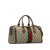 Gucci AB Gucci Brown Beige Coated Canvas Fabric GG Supreme Ophidia Web Satchel Italy
