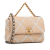 Chanel B Chanel Brown Beige with White Calf Leather Medium Crochet and skin 19 Flap Bag France