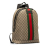 Gucci AB Gucci Brown Beige Coated Canvas Fabric GG Supreme Web Backpack Italy