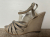Ash Beautiful soft leather nude wedges with silver detailing
