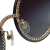 Chanel AB Chanel Black with Gold Resin Plastic Chain-Link Accent Round Sunglasses Italy