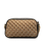 Gucci AB Gucci Brown Beige Canvas Fabric Small GG Marmont Matelasse Camera Bag Italy