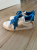 Zadig & Voltaire Sneaker blanc bleu et dorée