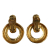 Chanel B Chanel Gold Gold Plated Metal Double Hoop Clip On Earrings France