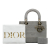 Christian Dior AB Dior Gray Light Gray Canvas Fabric Medium Cannage Lady D-Lite Italy
