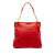 Bottega Veneta B Bottega Veneta Red Calf Leather Intrecciato Trimmed Shoulder Bag Italy