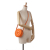 Versace AB Versace Orange Calf Leather La Medusa Round Beaded Crossbody Bag Italy