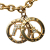 Celine AB Celine Gold Gold Plated Metal Eiffel Tower Arc de Triomphe Rhinestone Chain Necklace France