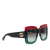 Gucci AB Gucci Black PVC Plastic Square Tinted Sunglasses Italy