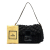 Fendi B Fendi Black Wool Fabric Knit Shoulder Bag Italy