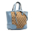 Gucci AB Gucci Brown Beige with Blue Light Blue Canvas Fabric GG Bree Satchel Italy