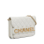 Chanel B Chanel White Calf Leather Enchained Flap Wallet on Chain Italy