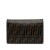 Fendi B Fendi Brown Calf Leather Zucca Kan I F Embossed Wallet on Chain Italy