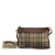 Burberry B Burberry Brown Beige Canvas Fabric House Check Crossbody Bag Italy