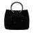 Chanel B Chanel Black Velvet Fabric Ring Handle Bag Italy