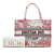 Christian Dior AB Dior Red Canvas Fabric Medium Royaume d'Amour Book Tote Italy