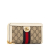 Gucci A Gucci Brown Beige with White Coated Canvas Fabric GG Supreme Ophidia Zip Around Wallet Italy