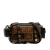 Fendi AB Fendi Brown with Black Coated Canvas Fabric Mini Zucca Glazed Cage Baguette Italy