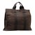 Hermès B Hermès Brown Dark Brown Canvas Fabric Herline MM Tote Bag France