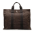 Hermès B Hermès Brown Dark Brown Canvas Fabric Herline MM Tote Bag France