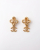 Chanel Cc Clover Fleur-de-lis Gold Earrings