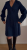 Sportmax Marineblaues Denim-Minikleid mit V-Ausschnitt und Puffärmel, seitlicher Reißverschluss