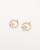 Chanel Coco Mark Circle Rhinestone Earrings