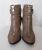 Max&Co. Taupe Leather Ankle Boots with Zipper