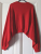 The Kooples Short, wide, bright red sweater with huge sleeves