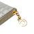 Celine AB Celine Silver Calf Leather Quilted Metallic skin C Charm Pouch Italy