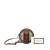 Gucci AB Gucci Brown Beige Coated Canvas Fabric Mini GG Supreme Ophidia Round Neck Pouch Italy
