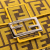 Fendi AB Fendi Yellow Canvas Fabric FRGMT x Zucca Embroidered Baguette Satchel Italy