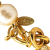 Chanel B Chanel Gold with White Gold Plated Metal Faux Pearl Necklace France