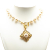 Chanel B Chanel Gold with White Gold Plated Metal Faux Pearl Necklace France
