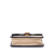 Celine B Celine Brown Beige with Blue Navy Canvas Fabric Sulky Clutch With Chain Italy