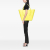 Bottega Veneta B Bottega Veneta Yellow Neon Yellow Chemical Fiber Fabric Medium Matte Rubber Arco Tote Italy