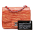 Chanel B Chanel Orange Patent Leather Leather Mini Square Classic Patent Striped Single Flap France