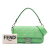 Fendi B Fendi Green Light Green Calf Leather Zucca Embossed Stitched Baguette Satchel Italy