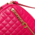 Celine AB Celine Pink Dark Pink Calf Leather Quilted skin C Charm Crossbody Italy