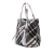 Burberry B Burberry Gray with Silver Nylon Fabric Medium Beat Check Victoria Tote Italy