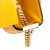 Fendi B Fendi Yellow Mustard Calf Leather Zucca Embossed Chain Midi Baguette Italy