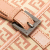 Fendi B Fendi Brown Beige with Pink Canvas Fabric Zucchino Crossbody Italy