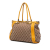 Gucci B Gucci Brown with Yellow Canvas Fabric GG Bella Satchel Italy