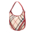 Burberry B Burberry Brown Beige with Red Coated Canvas Fabric Supernova Check Larkin Hobo China