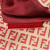 Fendi B Fendi Brown Beige with Red Canvas Fabric Zucchino Flap Crossbody Italy