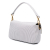 Fendi AB Fendi White with Gray Canvas Fabric Medium Striped Baguette Satchel Italy
