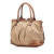 Gucci B Gucci Brown Beige Canvas Fabric GG Sukey Satchel Italy