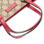 Gucci B Gucci Brown Beige with Pink Coated Canvas Fabric GG Supreme Tote Italy