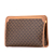 Celine B Celine Brown Coated Canvas Fabric Macadam Clutch Italy